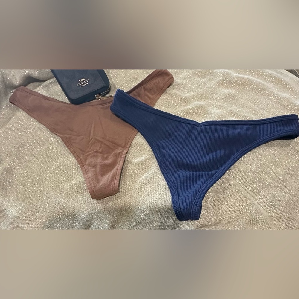 Blue and Brown Thong Panty